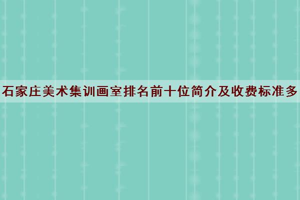 石家庄美术集训画室排名前十位简介及收费标准多少钱