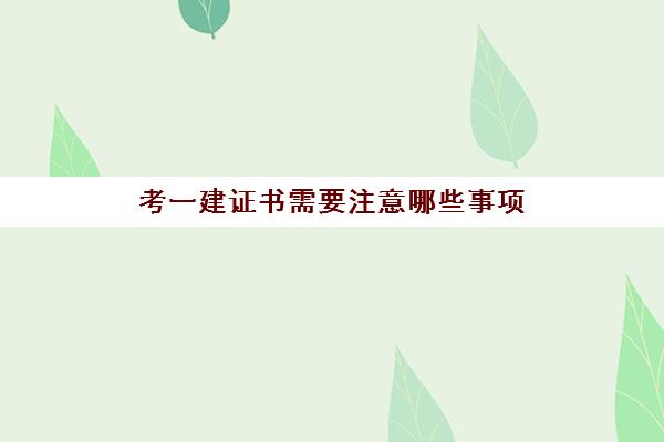 考一建证书需要注意哪些事项(非工程类考一建需要哪些条件)