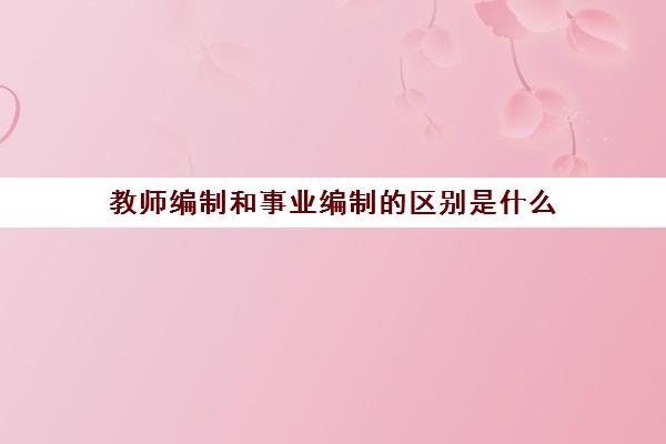 教师编制和事业编制的区别是什么(教师编制和事业编制的区别)