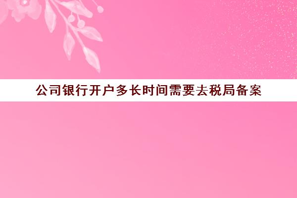 公司银行开户多长时间需要去税局备案(企业银行开户后多久办理税务登记)