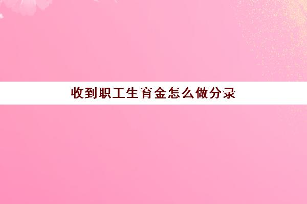 收到职工生育金怎么做分录(单位收到生育金分录)