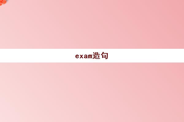 exam造句(exile造句)