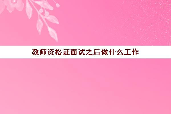 教师资格证面试之后做什么工作