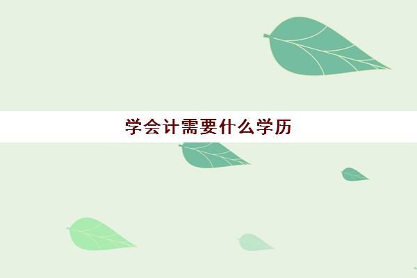 学会计需要什么学历(学会计的基本条件和学历要求)