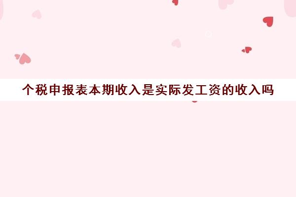 个税申报表本期收入是实际发工资的收入吗