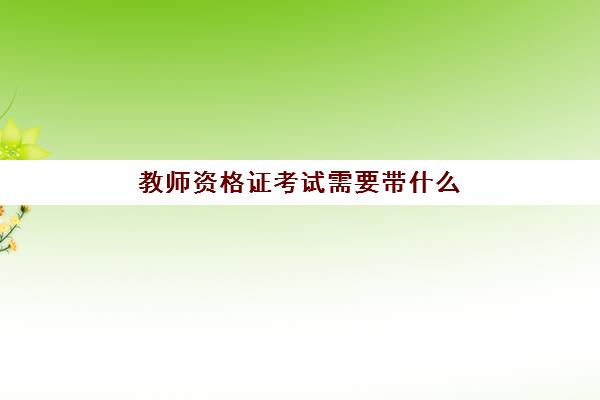 教师资格证考试需要带什么(教师资格证考试需要带什么东西进考场)