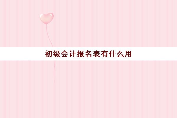 初级会计报名表有什么用(初级会计报名表有什么用途)