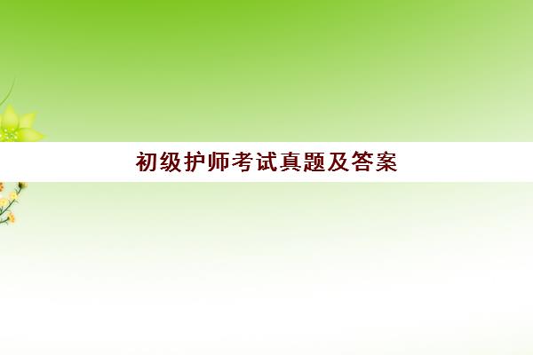 初级护师考试真题及答案(2019年初级护师考试真题及答案)