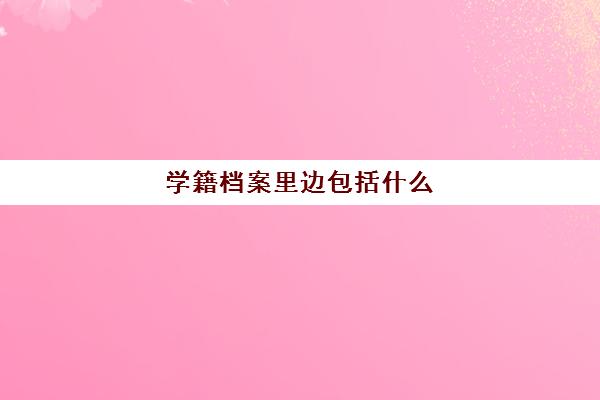 学籍档案里边包括什么(学籍档案丢失如何补办)