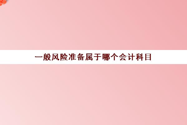 一般风险准备属于哪个会计科目(一般风险准备计入什么科目)