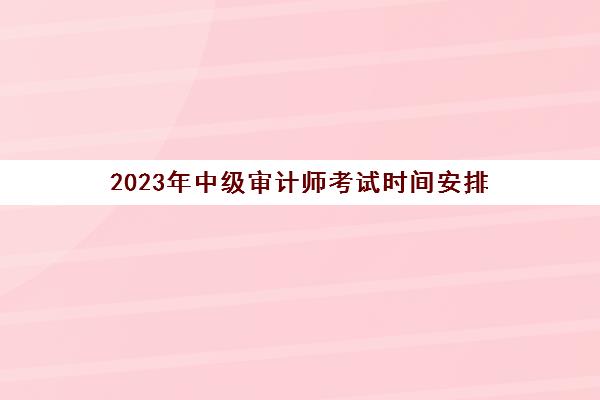 2023年中级审计师考试时间安排(2021年中级审计师报名时间和考试时间)