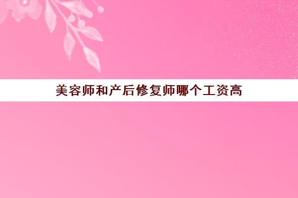 美容师和产后修复师哪个工资高(美容师和产后修复师哪个工资高一点)