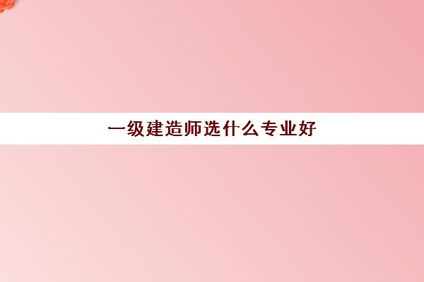 一级建造师选什么专业好,2023一级建造师考什么