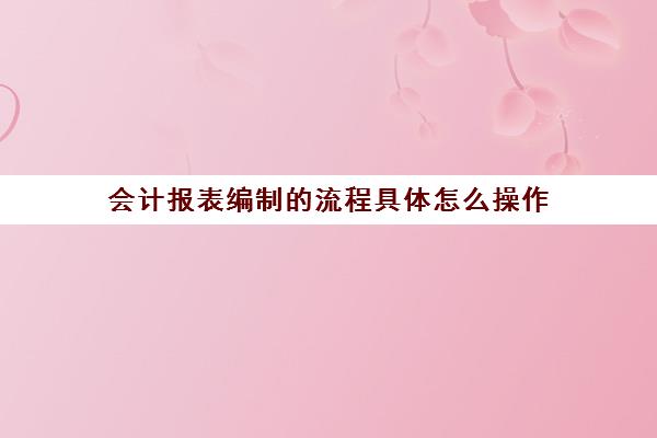 会计报表编制的流程具体怎么操作(会计报表编制流程图)