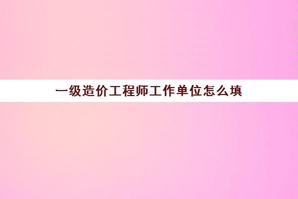 一级造价工程师工作单位怎么填(辞职了能考一级造价工程师吗)