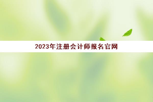 2023年注册会计师报名官网(2023年注册会计师报名官网公告)