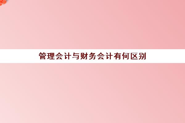 管理会计与财务会计有何区别(管理会计和财务)