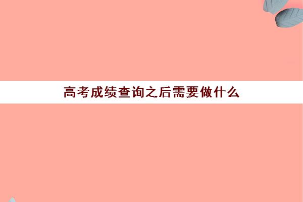 高考成绩查询之后需要做什么(高考成绩查询出来的样子)