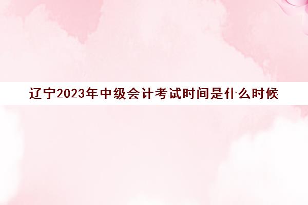 辽宁2023年中级会计考试时间是什么时候(辽宁2021中级会计考试时间安排)