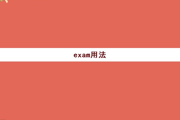 exam用法(exam的用法和搭配)