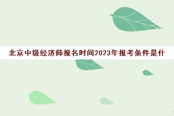 北京中级经济师报名时间2023年报考条件是什么(2021年北京中级经济师报名时间)