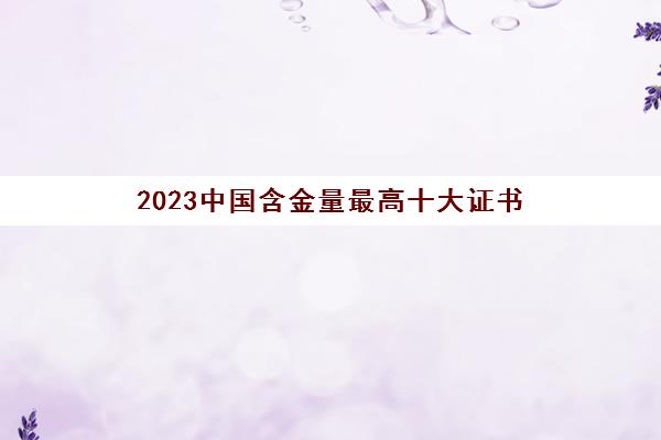 2023中国含金量最高十大证书(中国最具含金量的十三大证书)