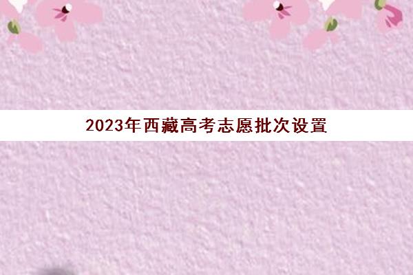 2023年西藏高考志愿批次设置(西藏高考志愿时间安排)