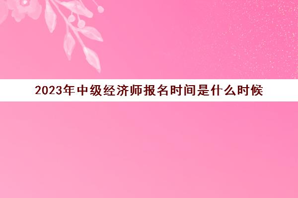 2023年中级经济师报名时间是什么时候(2023年中级经济师报名时间是什么时候考试)