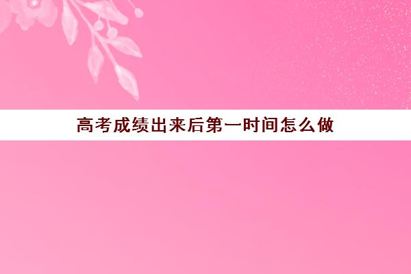 高考成绩出来后第一时间怎么做(高考第一次出成绩)