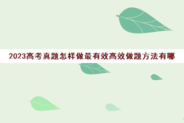 2023高考真题怎样做最有效高效做题方法有哪些(2023年高考题型)