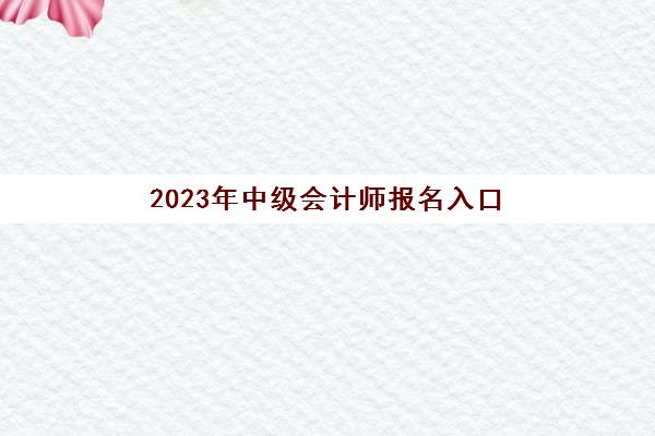 2023年中级会计师报名入口(2023中级会计师报名入口官网)