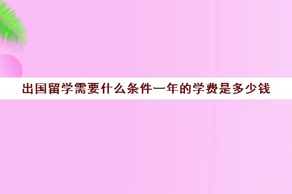 出国留学需要什么条件一年的学费是多少钱(出国留学一年花费多少钱)