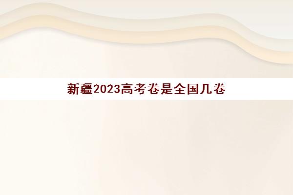 新疆2023高考卷是全国几卷