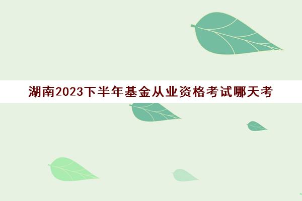 湖南2023下半年基金从业资格考试哪天考(湖南基金从业资格证考试地点)