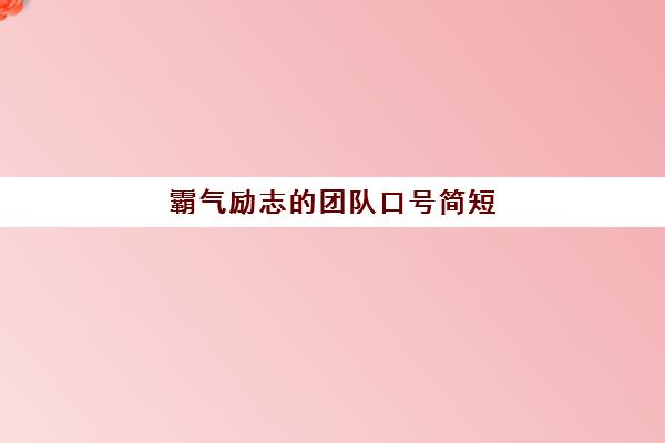 霸气励志的团队口号简短(霸气励志的团队口号简短四个字)