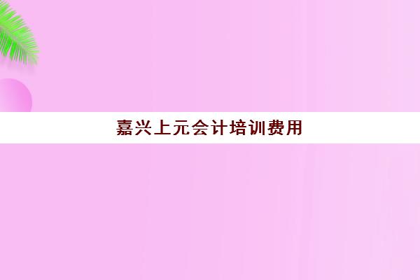 嘉兴上元会计培训费用