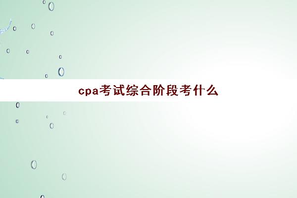 cpa考试综合阶段考什么(cpa考试综合阶段考什么内容)