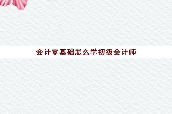 会计零基础怎么学初级会计师