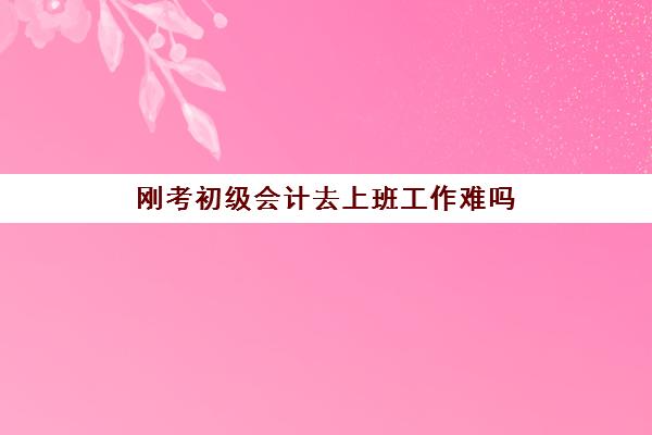 刚考初级会计去上班工作难吗(刚考了初级会计证找工作)