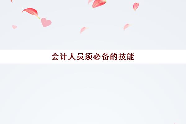 会计人员须必备的技能(会计人员应该具备的技能)