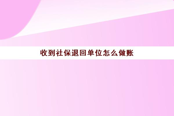 收到社保退回单位怎么做账(社保局退回单位缴纳社保款会计分录)