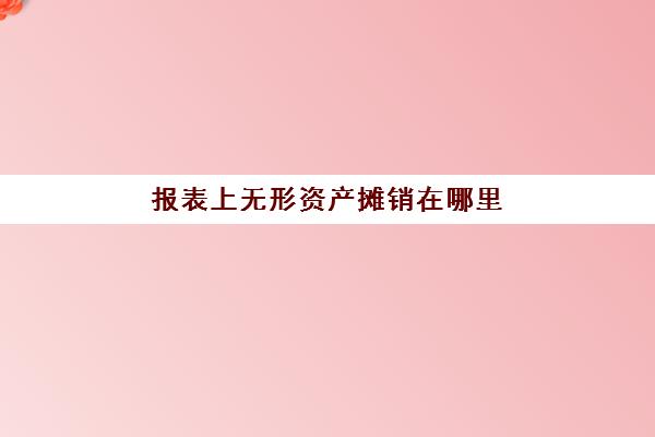 报表上无形资产摊销在哪里(无形资产摊销在资产负债表哪里)