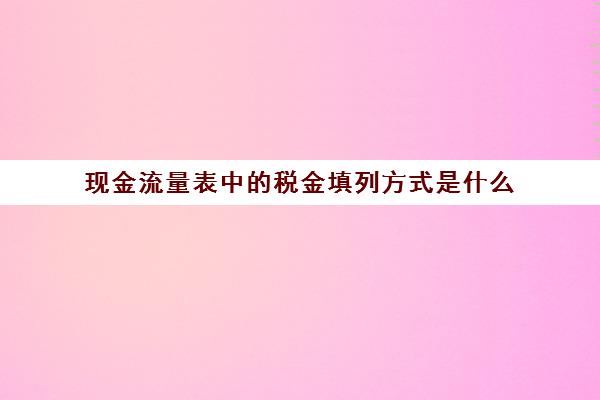 现金流量表中的税金填列方式是什么(税务的现金流量表)