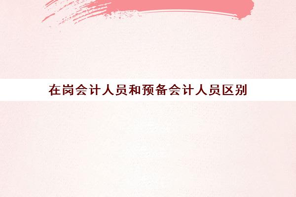 在岗会计人员和预备会计人员区别(预备会计人员什么意思)