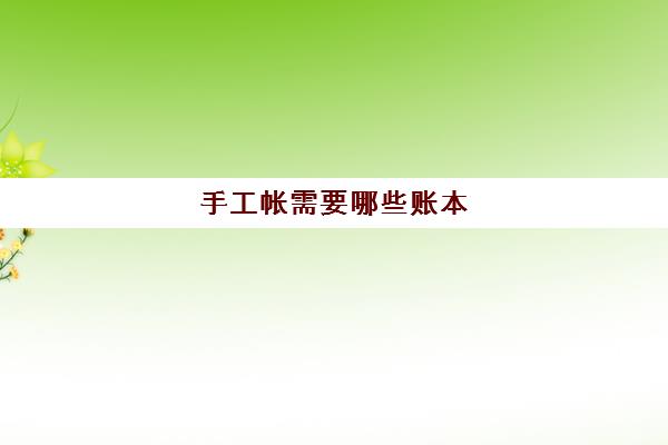 手工帐需要哪些账本(手工帐需要准备什么工具)