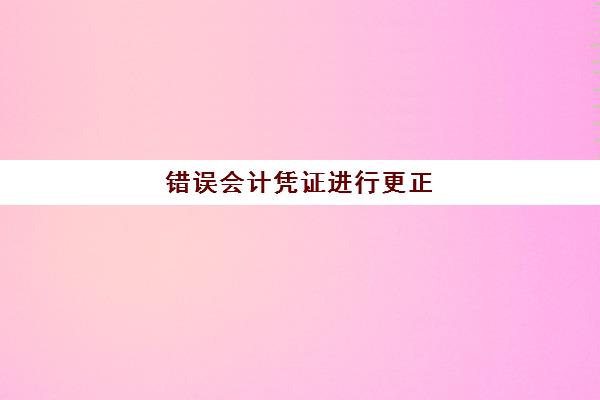 错误会计凭证进行更正(会计凭证错误如何时修改)