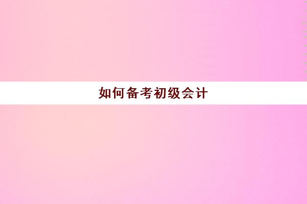 如何备考初级会计(会计初级都考什么)