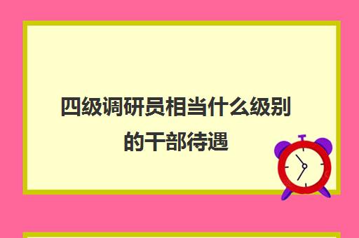 四级调研员相当什么级别的干部待遇,四级调研员相当什么级别