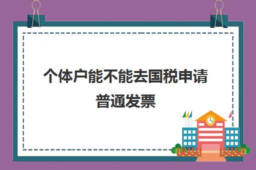 个体户能不能去国税申请普通发票(个体户能去税务大厅开普通发票)