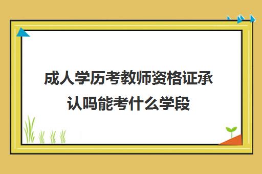 成人学历考教师资格证承认吗能考什么学段